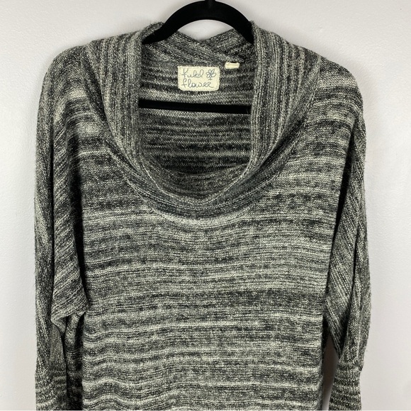 Field Flower Cowl Neck Cotton Blend Knit Sweater Medium Heathered Grey - Picture 3 of 14